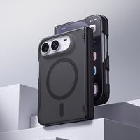 Étui rigide pour iPhone Duo avec charge magnétique sans fil, effet peau mate VAWI B513, coque de téléphone pliable