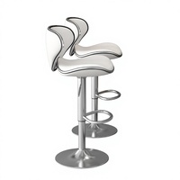 Tabouret de bar en métal et bois, style luxe léger, moderne et simple, avec dossier, réglable en hauteur et pivotant, pour la maison et la réception.