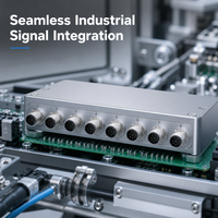 Connecteur M12 à 8 broches de type A, femelle et mâle, pour circuit imprimé, contacts plaqués or, étanche IP67, prise industrielle pour la robotique et l'automatisation