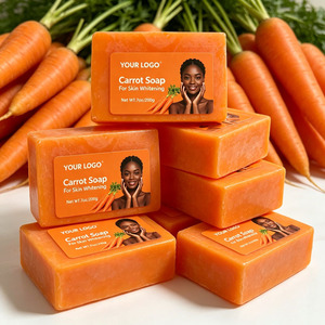 Natural Carrot Whitening <b>Soap</b> Bar 200g Low MOQ Private Label For Dark Skin Hyperpigmentation Glow <b>Soap</b> - Product Image 5