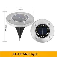 Lumière solaire de piquet 20 LED en acier inoxydable de haute qualité IP65 étanche lampes de jardin solaires lumière blanche chaude pour la cour