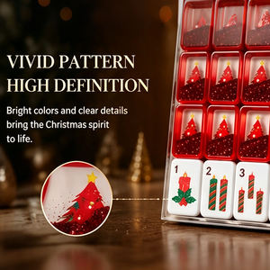 2026 New Custom Christmas Holiday American Mahjong <strong>Set</strong> 160 <strong>Pieces</strong>, Premium Red Liquid Flowing Glitter Sand Acrylic Mahjong Tiles - Product Image 4