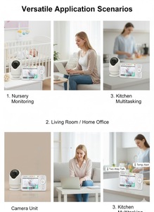 Caméra pour chien sans fil KT-418W avec écran IPS de 4 pouces et moniteur, pas besoin de Wi-Fi, surveillance des animaux de compagnie PTZ à 360° pour chats et chiens - Product Image 4