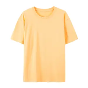 T-shirt in cotone Oversize 100% con collo a girocollo 180gsm di alta qualità con stampa LOGO personalizzato all'ingrosso Soild Color Blank