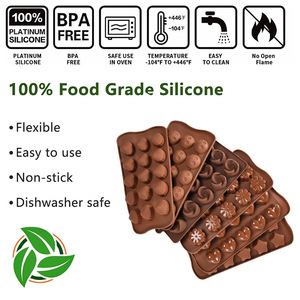 แม่พิมพ์ซิลิโคนเกรดอาหารสำหรับทำขนม DIY รูปดอกไม้ หัวใจ ดาว เปลือกหอย สำหรับทำลูกอม น้ำแข็ง พุดดิ้ง เค้ก อบในเตาได้ - Product Image 3