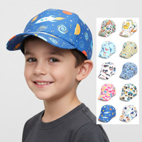 Nouvelle mode Enfants Filles et Garçons Chapeau doux imprimé de dessins animés multicolores Chapeau de soleil pour enfants Casquette