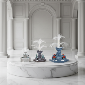 <span class=keywords><strong>Fuente</strong></span> de Resina en Miniatura con Luces de Fibra Óptica, Accesorio para Pueblo Navideño y Decoración de Mesa - Product Image 2