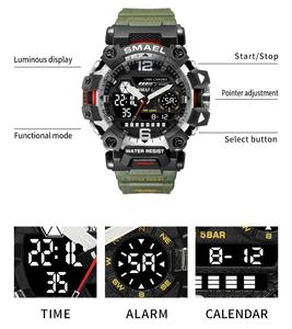 <span class=keywords><strong>Montre</strong></span> Smael 8072 pour <span class=keywords><strong>homme</strong></span>, affichage numérique et analogique, élégante, multifonctionnelle, étanche 3ATM, <span class=keywords><strong>montre</strong></span> de sport - Product Image 6