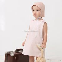 Tenue d'été en coton rayé respirant sur mesure ODM pour petites filles, robe et sous-vêtements en dentelle, 2 pièces, tailles 2T à 8 ans
