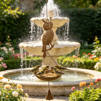 Mangeoire à oiseaux suspendue en métal rustique vintage populaire avec plateau, décoration de jardin extérieur