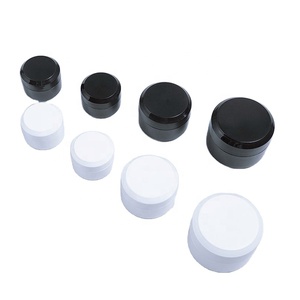 Pot cosmétique en plastique double couche noir mat et blanc givré, 15g, 30g, 50g, pour crème visage et soins de la peau, idéal pour les ongles - Vente en gros - Product Image 1