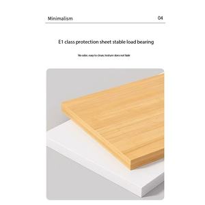 Table <span class=keywords><strong>d</strong></span>'appoint moderne à motif marbre carré, table à 2 niveaux avec pieds en métal robustes, petite table de chevet pour petits espaces - Product Image 4