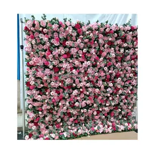 令人难以置信的Poney和玫瑰花墙花卉人造花墙板