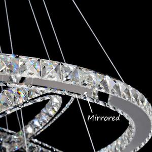 Lustre Led suspendu en cristal, design moderne et simpliste, éclairage d'intérieur, <span class=keywords><strong>luminaire</strong></span> de plafond, 3 anneaux, idéal pour un salon ou une <span class=keywords><strong>salle</strong></span> à <span class=keywords><strong>manger</strong></span> - Product Image 4