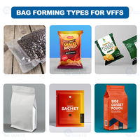Fournisseur de machines d'emballage VFFS : Ensacheuse VFFS automatique de type col pour l'emballage de riz, pâtes, granulés et aliments secs avec godet volumétrique