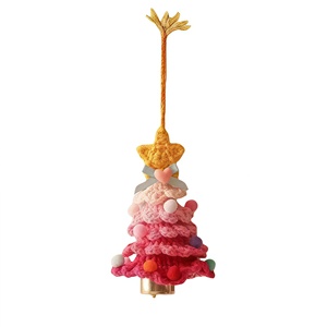 Ornement suspendu en forme de sapin de Noël, fait main au crochet, pendentif clochette en fil tricoté, décoration de Noël pour la maison et la voiture, cadeau de fêtes, 15 styles - Product Image 3