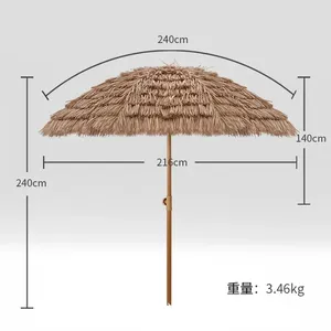 <span class=keywords><strong>Parasol</strong></span> de meubles d'herbe de <span class=keywords><strong>paille</strong></span> de parapluies de plage de chaume, parapluies synthétiques de barre de patio de toit de chaume de Tiki de plage d'herbe - Product Image 2