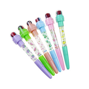 BECOL Vente en gros Stylo à roulettes lumineux 5 en 1 Stylo à bulles fantaisie Stylo à bille en plastique lumineux avec surligneur pour enfants - Product Image 6