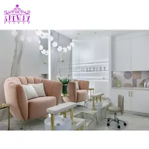2024 Популярные Румяна розовые спа-салонные педикюрные стулья с белой керамической чашей