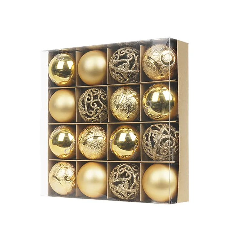 China factory oem custom 2022 new design gold christmas ball ornaments bulk with logo