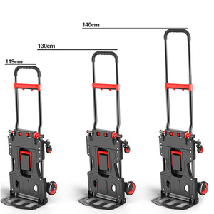 Handcart Multi-functional Outdoor Camping <b>Foldable</b> Four-Wheel Plastic Shopping Cart Tools Stackable Durable Portable Warehouse - Product Image 4