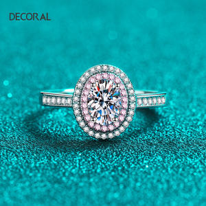 Joyería DE BODA elegante con forma de <span class=keywords><strong>huevo</strong></span> de 1 quilate, anillos de moissanita de diamantes, Plata de Ley 925 sólida para mujer, regalo de lujo - Product Image 3