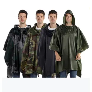 高品质PVC男士迷彩雨衣防水雨披定制时尚涤纶雨衣