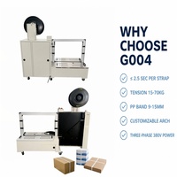 Machine à cerclage de cartons entièrement automatique G004, capacité 320 kg, pour bande PP robuste, équipement d'emballage, triphasé 380V