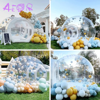 Tente Bulle Gonflable Géante d'Extérieur Transparente, Dôme de Cristal avec Ballons, Maison Bulle
