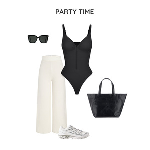 Hexin Phụ Nữ Cộng Với Kích Thước Bodysuit Cao Nén Cơ Thể Liền Mạch Shaper Logo Thoáng Khí Nylon Vải Mỏng Mông Định Hình Shapewear - Product Image 4