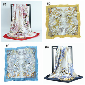 Nuevo estilo Tudung Bawal Square Satin Silk Hijab Impreso Chales de lujo Hermosa bufanda de Invierno <span class=keywords><strong>para</strong></span> mujer - Product Image 6