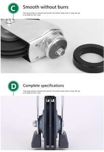 Aufzugs rad 4/5 Zoll Dreirad mit Abdeckung für Super Market Trolley Einkaufs wagen Rad - Product Image 6