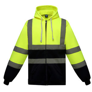 Logo personnalisé Vêtements de travail de sécurité à haute visibilité Sweat à capuche pour hommes Vêtements de travail à fermeture éclair Costume uniforme Vêtements réfléchissants - Product Image 5