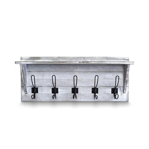 Moderno Perchero de <span class=keywords><strong>Pared</strong></span> Combinado de Acero Inoxidable y Madera con <span class=keywords><strong>Barra</strong></span> para Toallas y Ganchos, Organizador Colgante para Dormitorio, Sala de Estar y Baño - Product Image 6