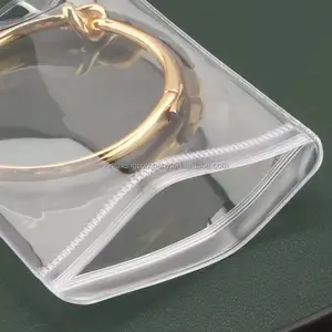 Benutzer definierte kleine Mini-Größe klare transparente PVC-Kunststoff-Reiß verschluss tasche für Schmuck Ohrring Halskette Display Verpackung Zip Lock-Tasche