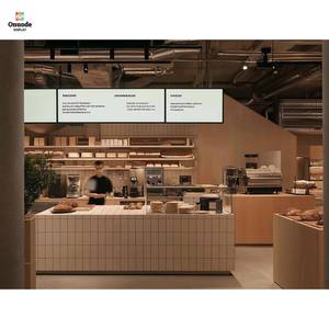 Mostrador de Café de Madera Hecho a Mano y Vitrina Personalizada para Cafetería, Diseño de Interiores de Cafetería - Product Image 1