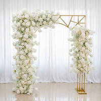Décoration et fournitures de mariage : Arche décorative durable, moderne et simple, en métal doré géométrique, pour toile de fond carrée