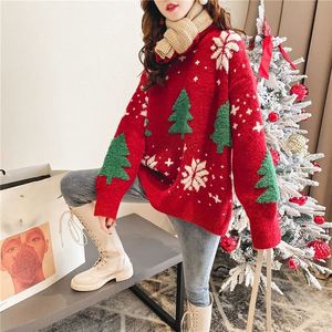 2024 automne et hiver nouveau style paresseux ample haut épaissi <span class=keywords><strong>rouge</strong></span> noël <span class=keywords><strong>pull</strong></span> femme - Product Image 1