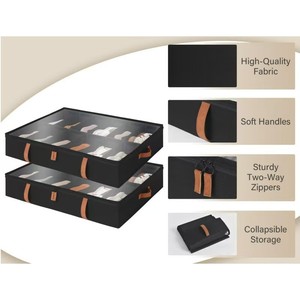 Para <span class=keywords><strong>Amazon</strong></span>, caja de almacenamiento de zapatos de tela plegable transfronteriza, tapa a prueba de polvo, venta al por mayor, organizador de compartimentos debajo de la <span class=keywords><strong>cama</strong></span>, caja de zapatos de PP - Product Image 4