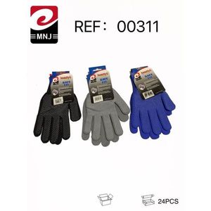 Gants en nylon à longueur de poignet avec points en caoutchouc pour la protection au travail, lot de 24 pièces, ajustement sûr, marque Mnj, Chine, Réf. 00311 - Product Image 2