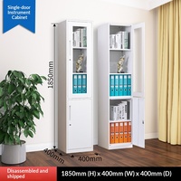Archivador de Acero de Una Puerta con Puerta de Vidrio, Diseño Moderno, Cerradura Individual, Fácil de Transportar, para Oficina y Hogar, Pequeño