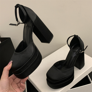 2025 White 12cm High Heels Super Sexy Anti-Slip <b>Platform</b> Mary Jane Peep Toe <b>Sandals</b> Breathable <b>Wedges</b> for Summer Outdoors Party - Product Image 3