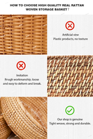 WINTOP Grand ensemble de paniers de rangement circulaires en rotin naturel, écologiques et durables, fabriqués avec précision, pour la décoration intérieure