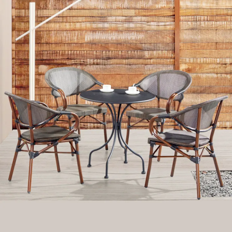 Ngoài trời wicker mây Patio ăn uống đặt PE Patio Ghế đệm sân vườn sân sau boong Patio chỗ ngồi ghế