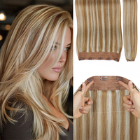 Extensions de cheveux invisibles à fil de pêche One Piece 100% Remy, trame sans couture, extensions à clip réglables, cheveux humains véritables