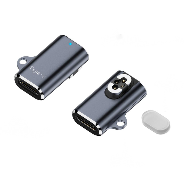 Intelligent Magnetic 4 Pin Port Male to Type C Female Adapter Flash Charging Connector with Keyhole for S710 Shokz Headphone