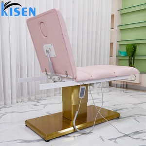 pink Waxing Lash <b>Bed</b> Gold Base Massage Tables Modern Style Facial <b>Bed</b> for Beauty Salon - Product Image 3