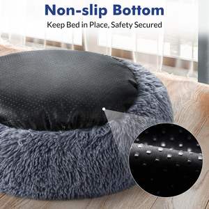 Zmaker Op Maat Wasbaar Afneembaar Hoesje Kat <span class=keywords><strong>Bed</strong></span> Zacht Pluche Nepbont Kalmerend Hondenbed Anti-Slip Donuts Hondenbed - Product Image 4