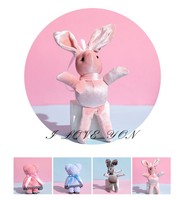 Coffret Cadeau Bébé de Luxe Fait Main avec Impression Sérigraphiée, Comprenant Tasse, Serviette Ourson, Peluche Lapin Douce et Savon Parfumé - Bleu/Rose