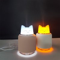 Mini humidificateur d'air mignon en forme de chaton avec fonction d'aromathérapie, garantie 1 an, diffuseur de bureau en plastique pour la maison, la voiture, l'hôtel YS